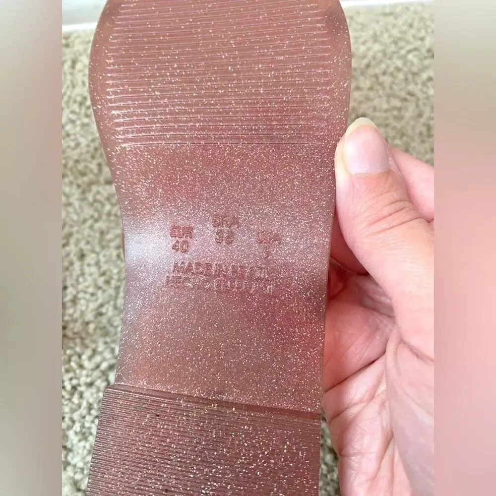 Steve Madden Pink Glitter Jelly Slide Sandals - Picture 4 of 4